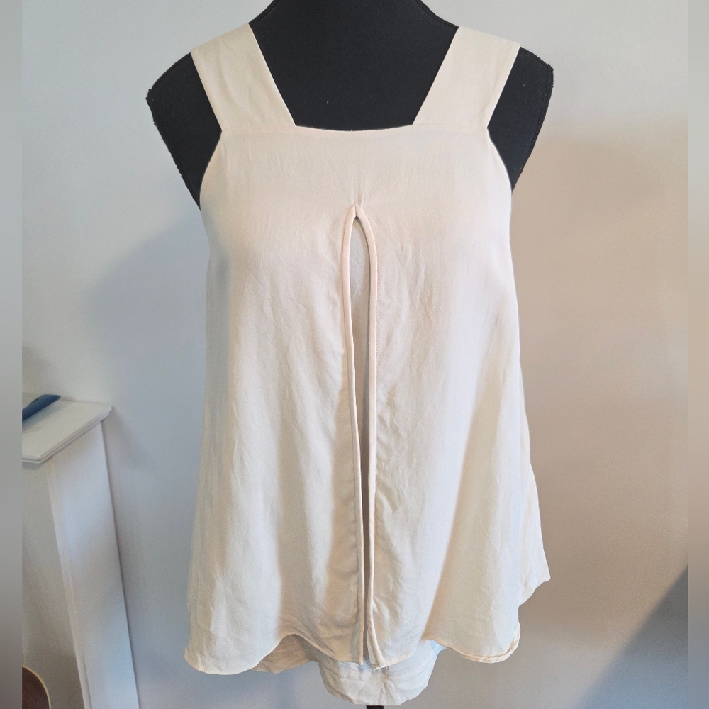 Theory split front sleeveless silk top Sz TP ( Small Petite By Measurements)
